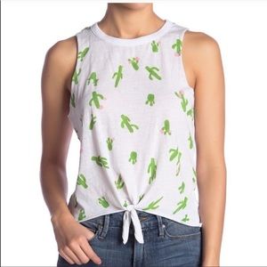 Chaser Cactus Tank Top Tie Front NWT Sz XS